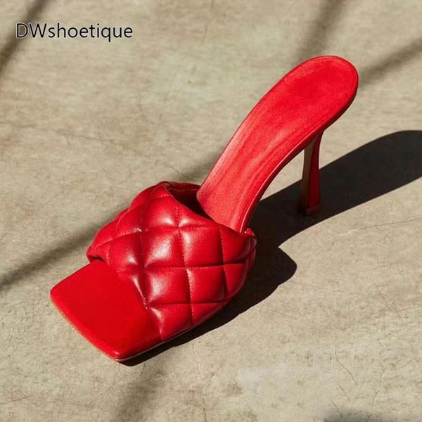 

slippers summer square toe women mules high heel slip on casual, Black