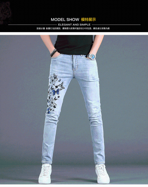 

men's jeans ws03140 fashion 2021 runway european design party style clothing, Blue