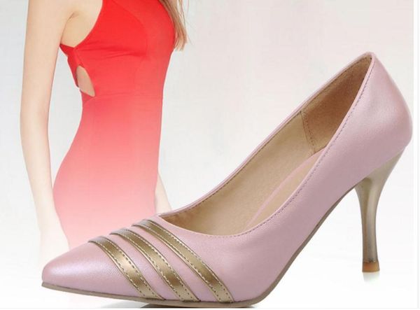 

women's shoes in spring and autumn high fine heel pointed end @23, Black