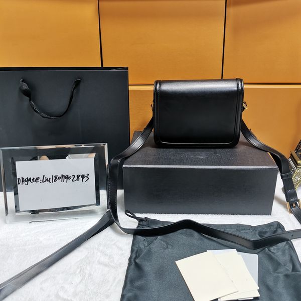 

2021 leather shoulder bags s0lferin0 women's bag toothpick pattern cowhide lock 19cm mini tofu package send box 3a#2020