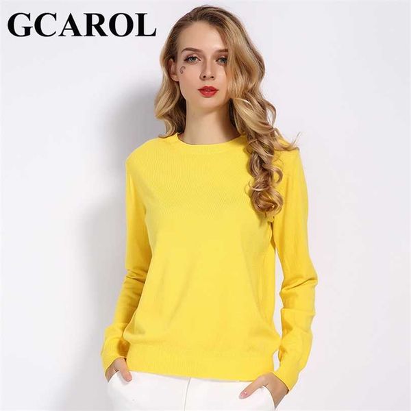 GCAROL Donna Candy Maglia Maglione 30% Lana Maglione Slim Primavera Autunno Inverno Morbido Stretch Rende Pullover wear S-3XL 211018