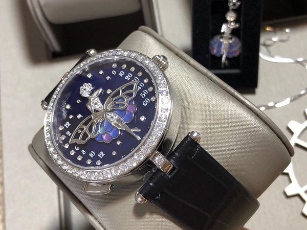 

wristwatches women quartz genuine leather watch angel with wings famous girls dress weave crystal watches for female, Slivery;brown