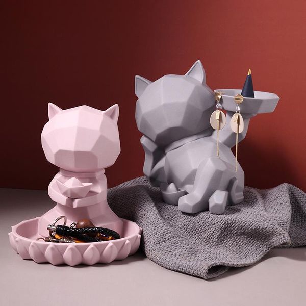 

decorative objects & figurines nordic ins geometric lucky cat creative living room home porch key storage deskdecoration housewarming gi