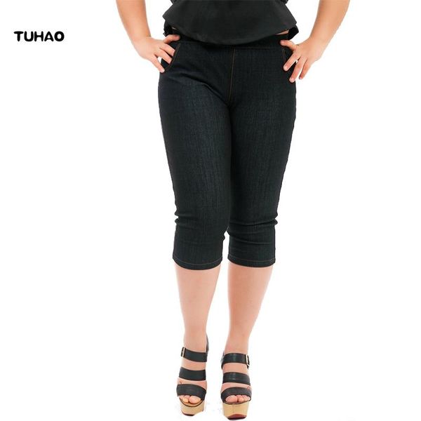 

plus size 4xl 6xl 5xl denim pants for women summer large jeans woman's elastic female office yh10 women's, Blue