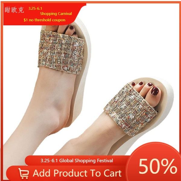 

flip flop high heel fashion slope cool slippers wear trend women's leisure and comfortable beach shoes summer, Black