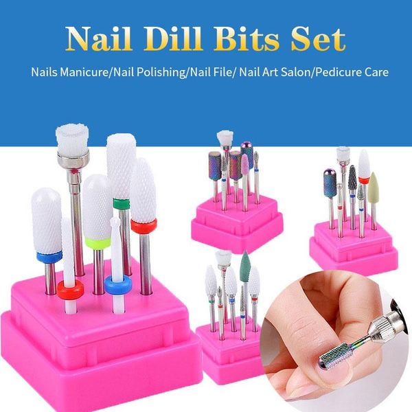 

nail art equipment milling cutter for manicure set ceramic drill bits electric machine pedicure mill cutters corn corundum, Silver