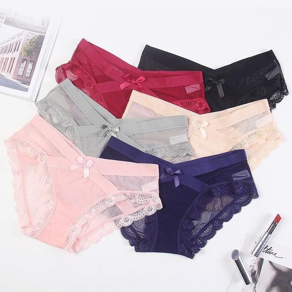 

women's panties small fresh soft bubble breathable cotton crotch underwear rose bow candy girl's, Black;pink