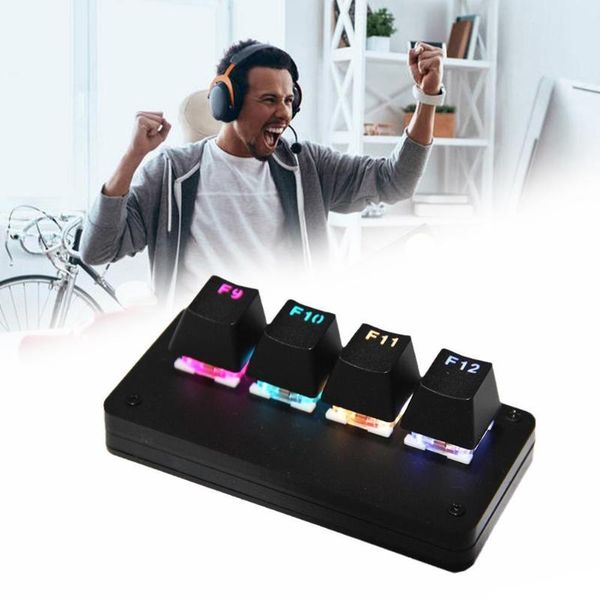 

mouse pads & wrist rests backlit 4-key mechanical keyboard keypad osu audio game mini portable custom macro programming