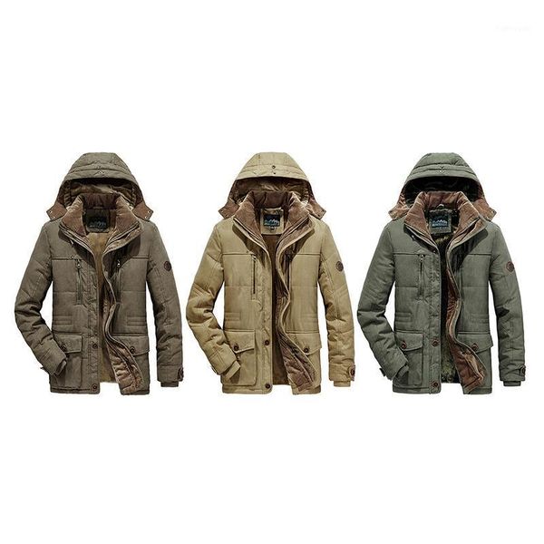 

men's down & parkas fleece lined winter coats men 2021 brand casual long jacket windbreaker warm thick overcoat parka, Black