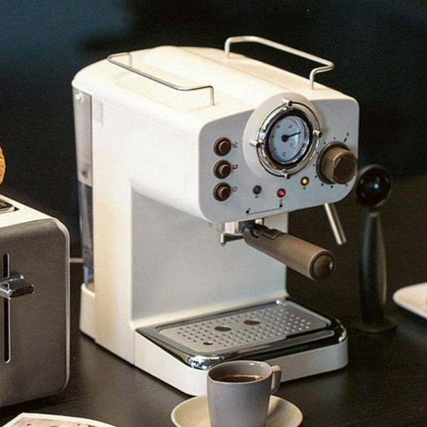 

15bar coffee machinemaker retro style semiautomatic italian steam type milk foam 2 and 1 handles easy to use espresso machine makers