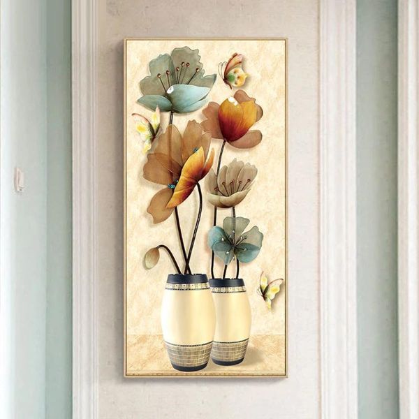 

diamond painting chinese diy set jewelry vase cross stitch flower sets for embroidery kits home decor