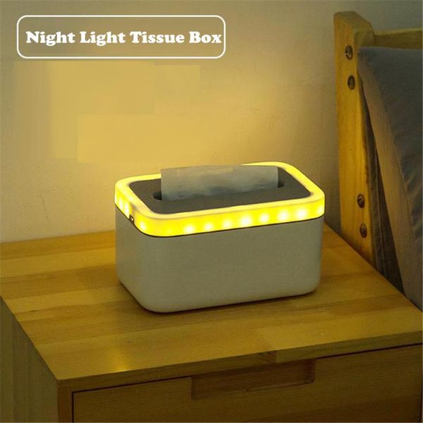 

tissue boxes & napkins organizer box with night light household waterproof removable storage paper towel
