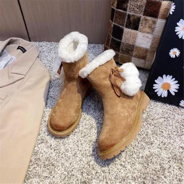 

boots women's low 2021 warm snow plus velvet, Black