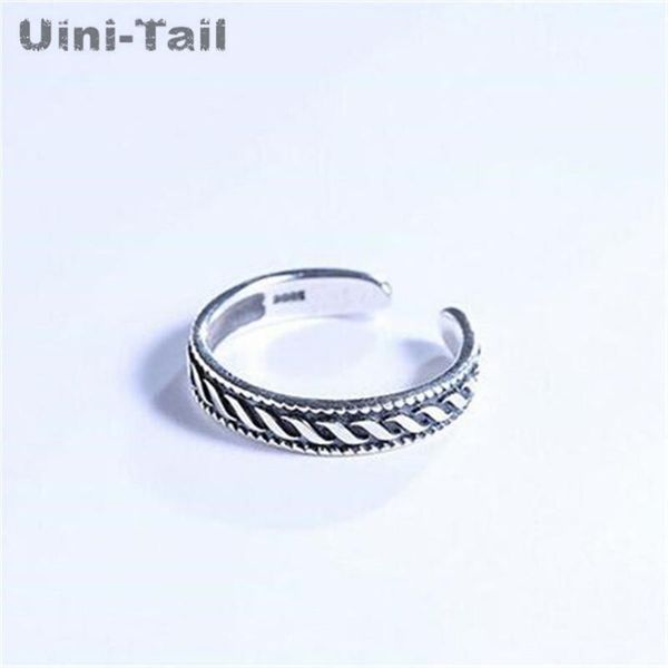 

cluster rings uini-tail products on the shelves fashion 925 sterling silver thai jewelry open ring female exquisite personality, Golden;silver
