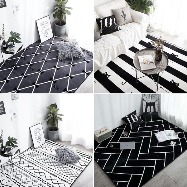 

carpets modern fashion super soft velvet thicken carpet pad bedside blanket doormat outdoor prayer parlor home floor mat anti-slip rugs