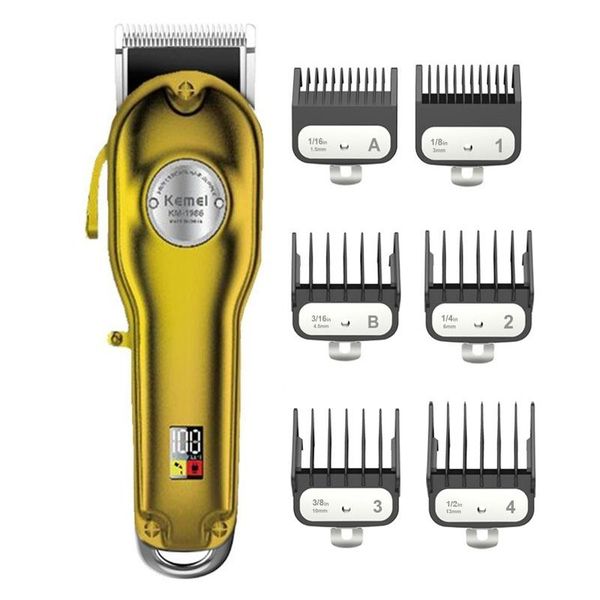 

kemei professional clipper all-metal rechargeable hair trimmer for barber men electric beard shaver cutting machine clippers