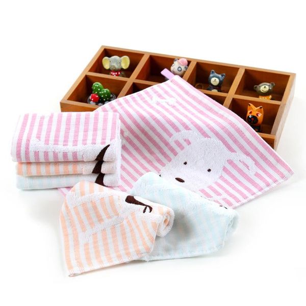 

towel factory cotton fabric gauze embroidered puppy square face child's kindergarten supermarket soft 25*25 thick