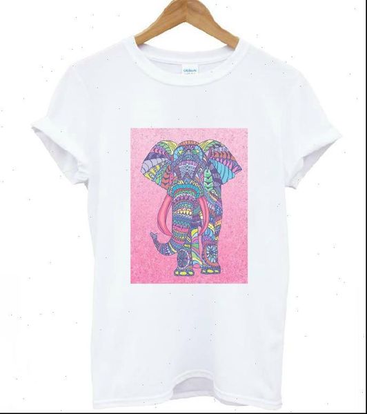 

harajuku floral womens t shirt elephant print women cotton casual funny for lady white tee hipster drop ship 206