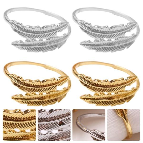

napkin rings 4pcs leaf clasps fashion buckles table accessory