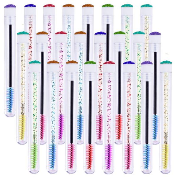 

makeup brushes reusable eyebrow brush tube disposable mascara wands eyelash dust-proof sparkling broken diamond spoolie