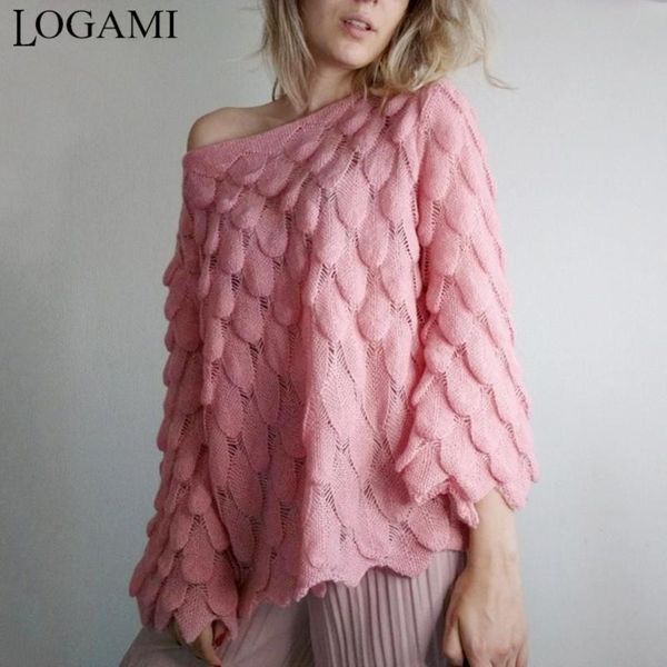 

women's sweaters logami flare sleeve feather knit sweater women loose casual thin pullover and spring autumn perspective top, White;black