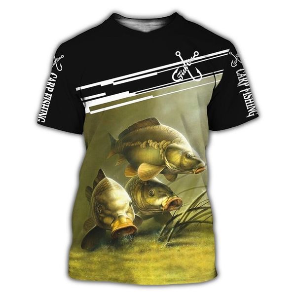 

beautiful carp fishing 3d all over print men t harajuku fashion short sleeve summer streetwear tshirt, White;black