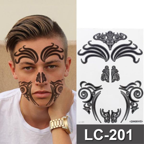 

temporary tattoos tribal tattoo sticker waterproof boys neck face tatoos temporales for men makeup stickers fake black henna