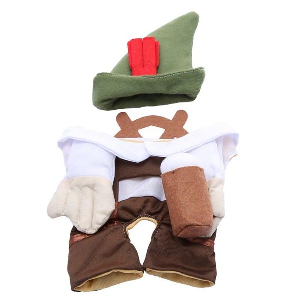 

polyester cute pet halloween clothes beer waiter upright outfit funny costume dress up for cats dogs dropship cat costumes