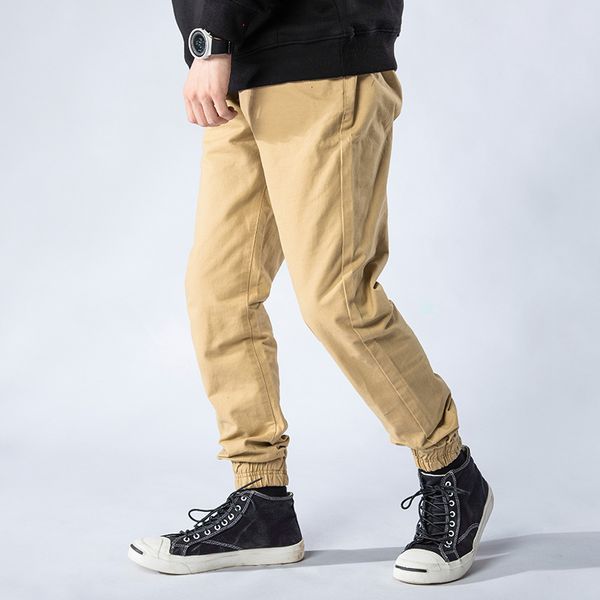 

men's pants 2021 guochao loose and simple legged jogging casual, Black