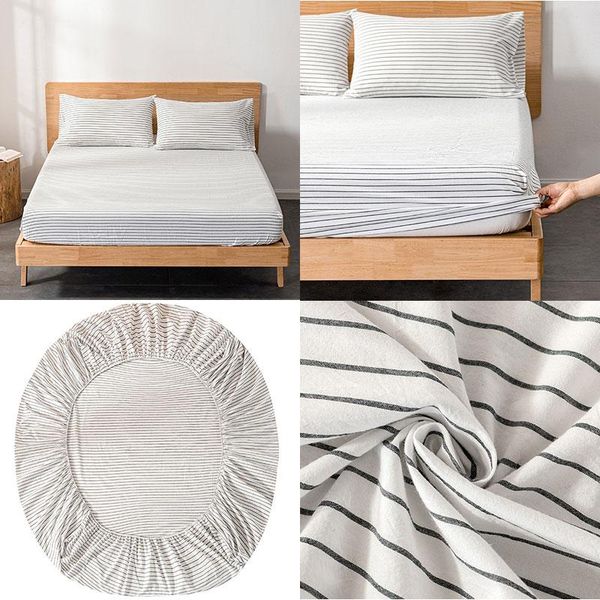 

sheets & sets 1pc pure cotton mattress cover soft fitted sheet single double queen king bed with elastic bottom for adult