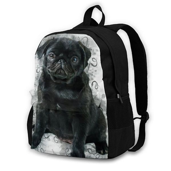 

backpack pug backpacks elementary school runner durable fun polyester bags