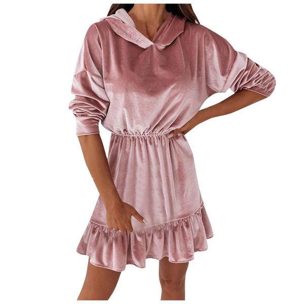 

casual dresses autumn women gold velvet dress mid-length lace-up solid color ladies slim stitching female vestido mujer, Black;gray