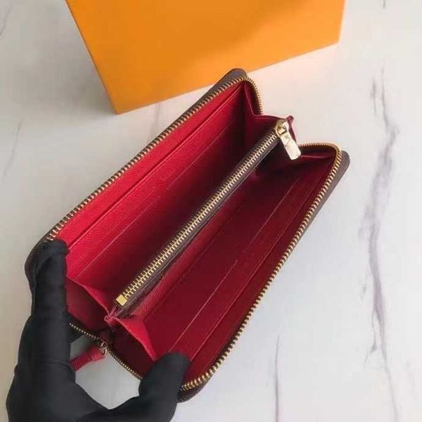 

classic flower luxury wallet lady coin purse leather designer wallets for women handbagxxx fashion long money bag zipper pouch pocket note, Red;black