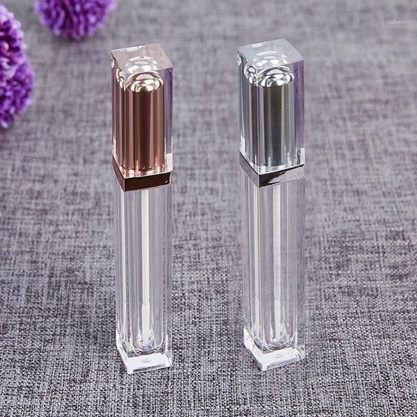 

wholesale cosmetic packaging 6ml clear liquid lip gloss bottle lipstick lipgloss tubes square empty bottles containers1