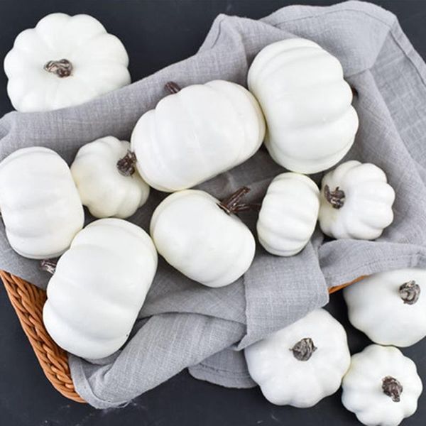 

decorative flowers & wreaths 12pcs halloween artificial white pumpkins harvest fall thanksgiving decoration dty foam crafts for office home