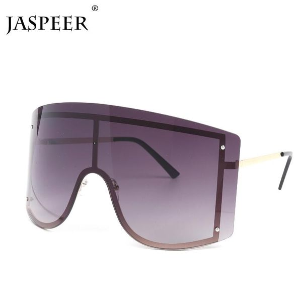 

jaspeer oversized gradient sunglasses women designer red rimless metal female sun glasses shades uv400, White;black