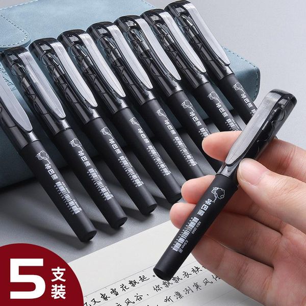 

gel pens 5 pcs/set mini pocket pen easy to carry 0.5mm cute black signature for school kawaii korean stationary girls boy
