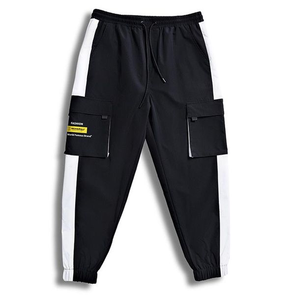

men casual sports pants black color trousers large size 7xl 6xl 5xl cargo running jogging men's