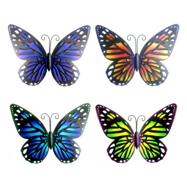

decorative objects & figurines colorful butterfly pendant home wall decoration art hanging decor enamel metal necklace bracelet diy jewelry