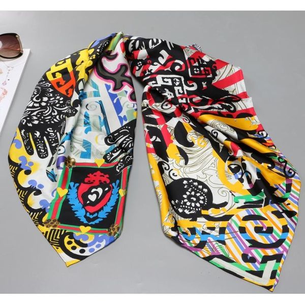 

scarves fashion prints 100% silk scarf hijab women wraps shawl, Blue;gray