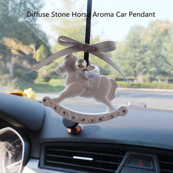 

interior decorations plaster women's car decoration souvenir horse rearview mirror aroma pendant accessories