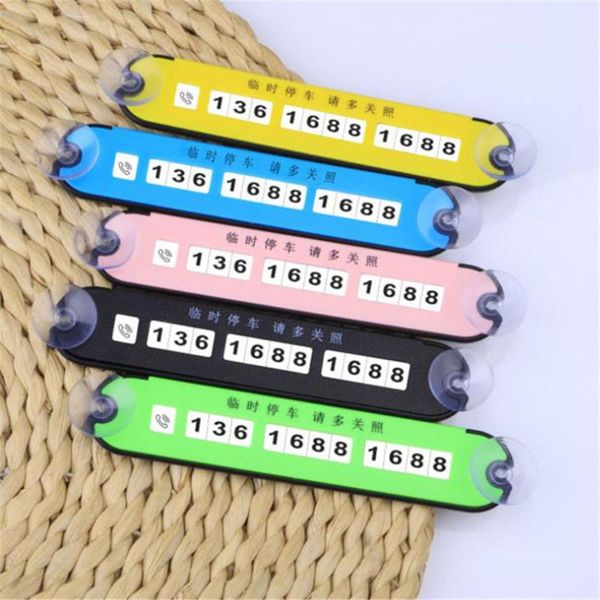 

car styling telephone number card sticker 13.5*2.5cm night temporary parking plate suckers phone interior decorations
