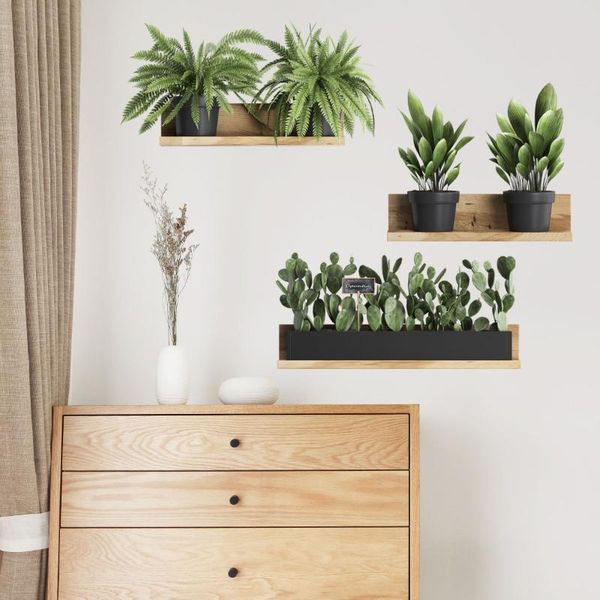

wall shelf green plant sticker living room bedroom study decoration stickers