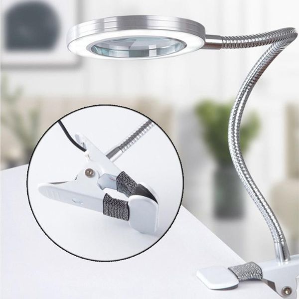 

1pcs tattoo 8x magnifier lamp nail art usb cold light led clamp glass table kits