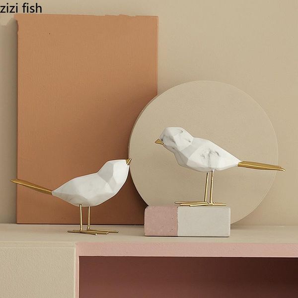

decorative objects & figurines imitation marble bird shape resin crafts office decorations home deskdecoration small ornaments