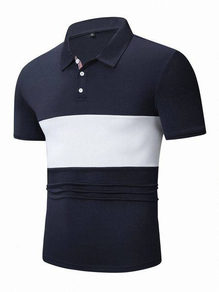 

men two tone polo shirt d3md#, White;black