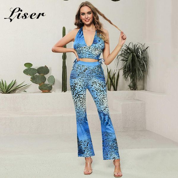 

women's pants & capris liser 2021 summer women sleeveless v neck two pieces set bodycon elegant club celebrity party pant vestidos, Black;white