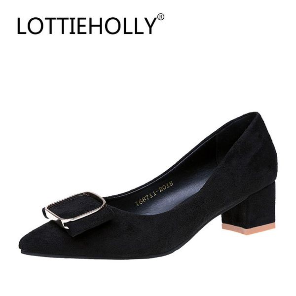 

dress shoes lottieholly brand spring autumn fashion pointed toe women pumps comfortable slip-on female office black #wos1849