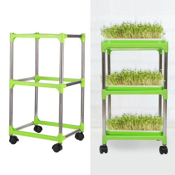 

planters & pots seed sprout tray diy 2~5 layers stainless steel shelf germination planting propagation storage starter 1set