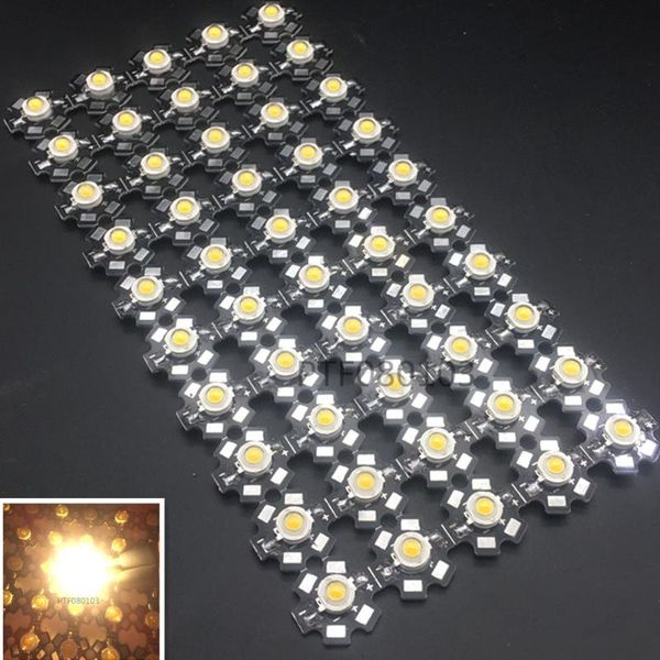 

light beads 100pcs/lot 1w 3w high power led lamp 3.0v-3.6v smd chip diodes bulb warm white